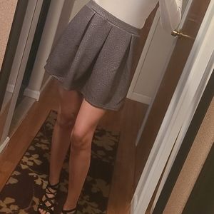 New grey knit pleated skater skirt size medium